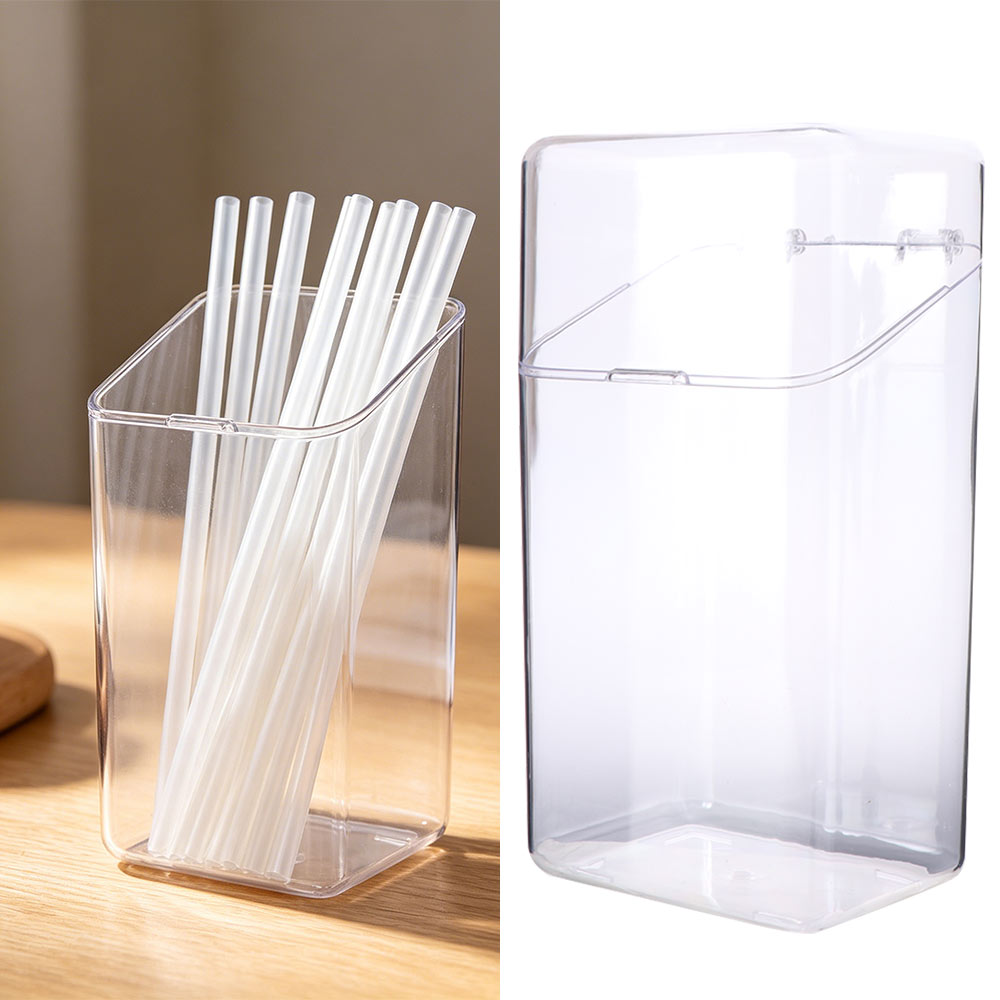 Transparent Straw Storage Box  - đánh giá và giá Face Mask Storage Box