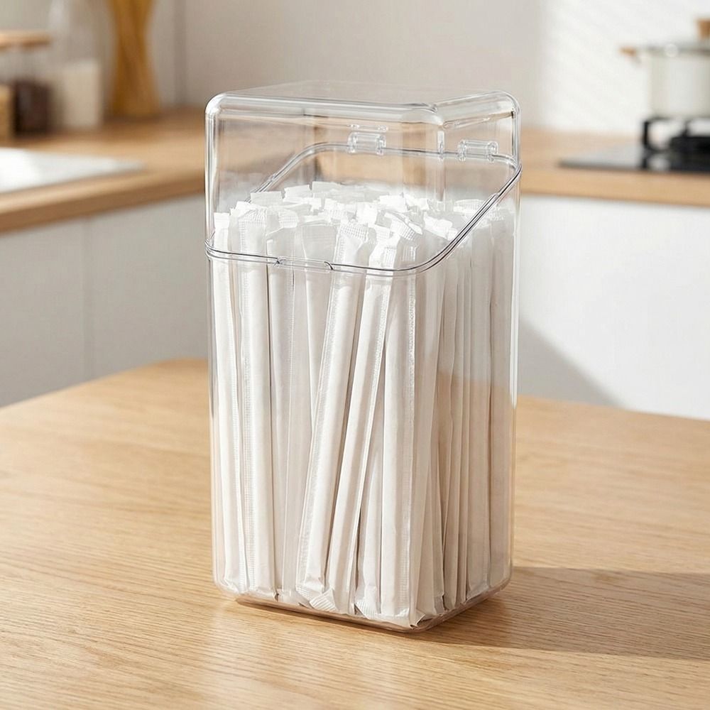 Transparent Straw Storage Box  - đánh giá và giá Face Mask Storage Box
